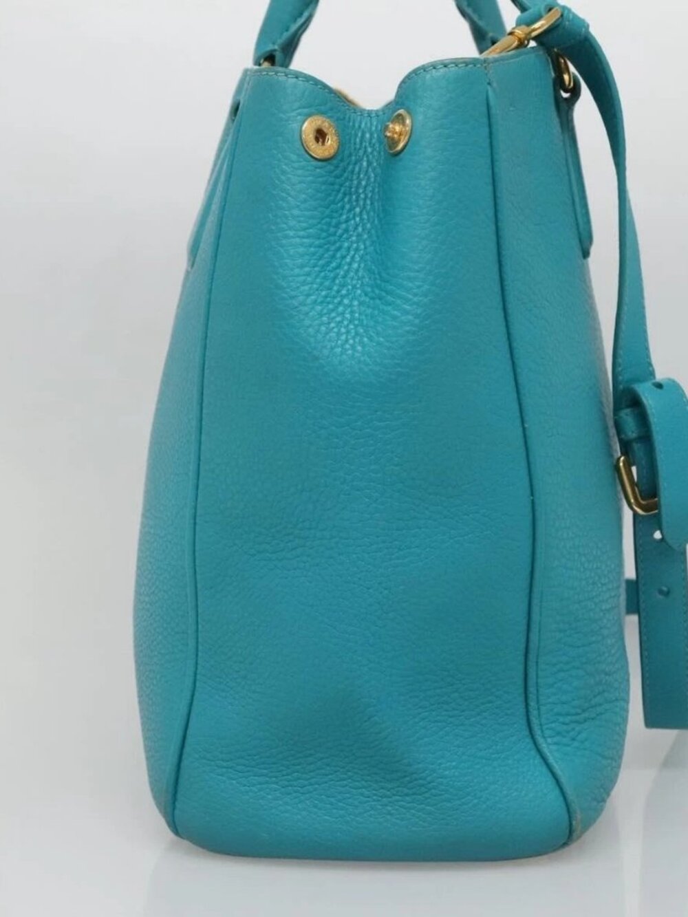 PRADA Hand Bag Leather 2way Green Gold Auth 139193 - Picture 3 of 15